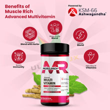 Load image into Gallery viewer, MuscleRich Advanced Multivitamin powered by KSM66 Ashwagandha 60 Tablets Product vendor