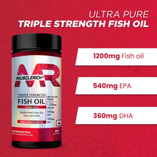 Load image into Gallery viewer, MuscleRich Triple Strength Fish Oil (Supports Heart, Brain, Skin, Eye & Joint Health) 60 Softgel Product vendor