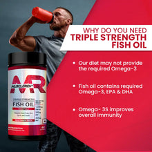 Load image into Gallery viewer, MuscleRich Triple Strength Fish Oil (Supports Heart, Brain, Skin, Eye & Joint Health) 60 Softgel Product vendor