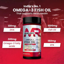 Load image into Gallery viewer, MuscleRich Omega-3 Fish Oil (1000mg Omega 3 including EPA & DHA) 60 Softgel Product vendor