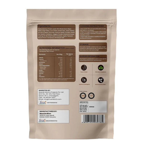 MuscleRich Muesli High Protein (Mix Fruit) 800gm Product vendor
