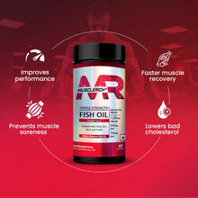 Load image into Gallery viewer, MuscleRich Triple Strength Fish Oil (Supports Heart, Brain, Skin, Eye &amp; Joint Health) 60 Softgel Product vendor
